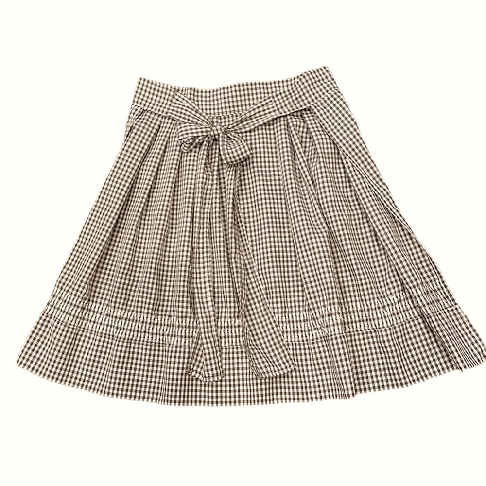 Handmade Vintage Apron with Pocket Gingham Fabric Stitched Detail - Picture 3 of 7